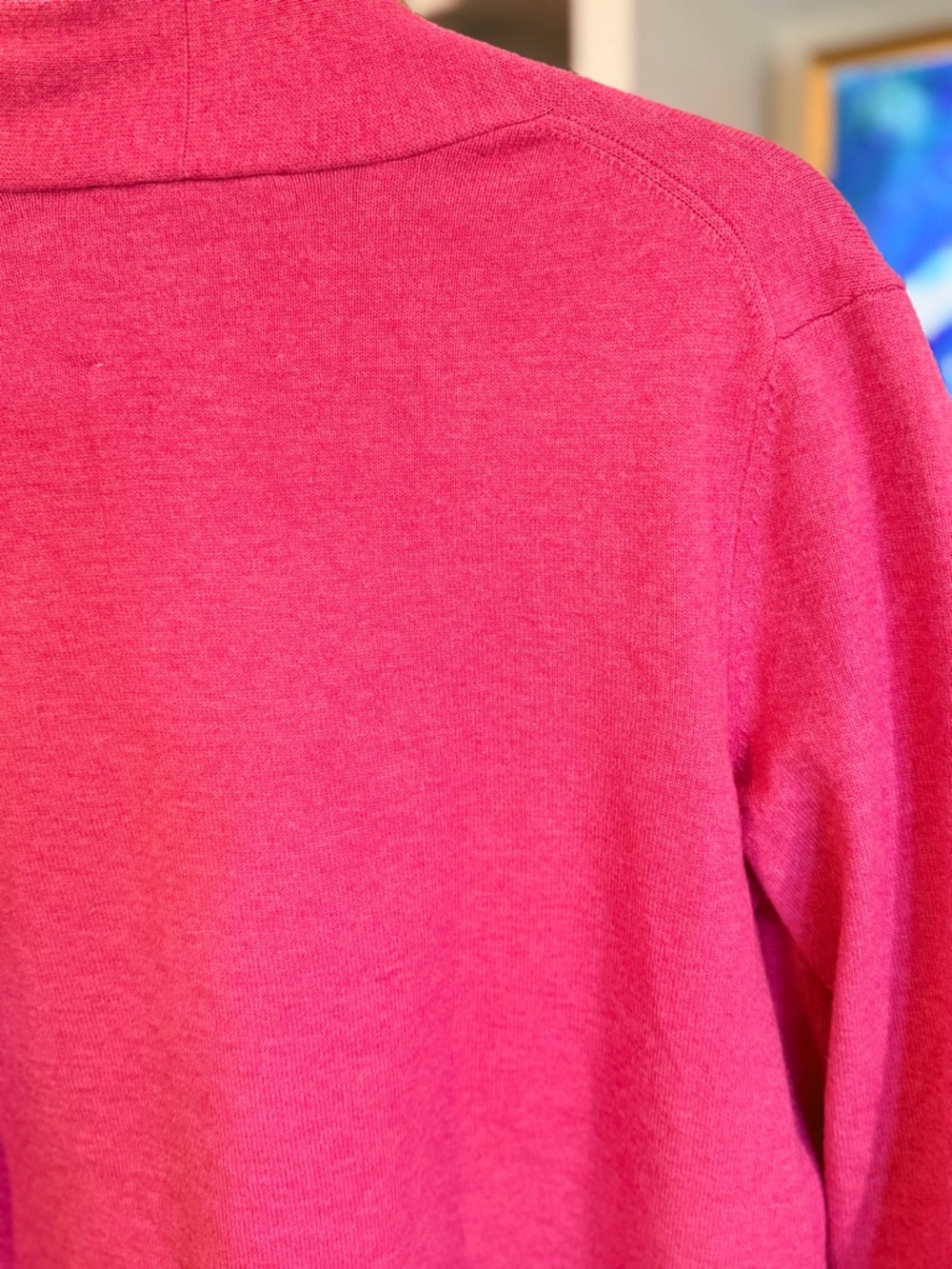 Kerri Rosenthal XOKR Heart Cardigan Pink Rainbow Stitch Open Front Sweater Small - Picture 10 of 12
